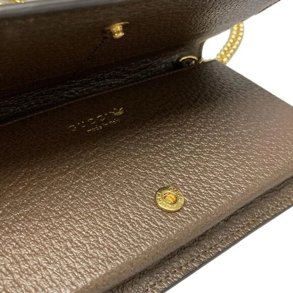 Auth GUCCI Crystal GG 621892 Brown Dark Brown Coated Canvas Leather - Picture 12 of 13